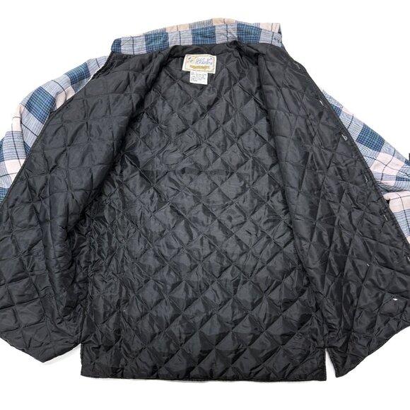 Hugo Valentino Lined Quilted Plaid Flannel Shirt Jacket Mens Small Shacket - Picture 3 of 13